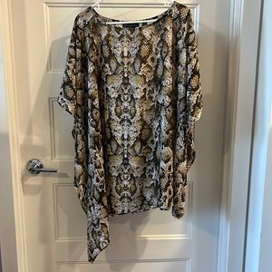 Snack print sheer top
